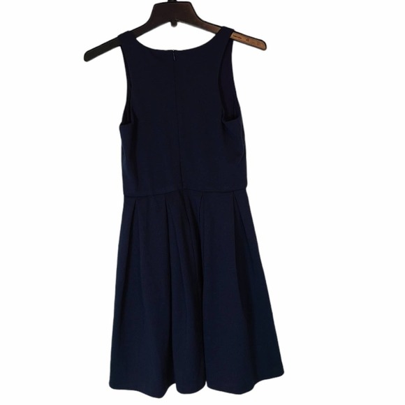 CeCe Navy Blue V-Neck Sleeveless Fit & Flare Mini Dress XS NWT - Picture 7 of 9